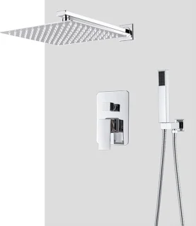 Douchesysteem inbouw - douchekraan set - 16 inch - chroom