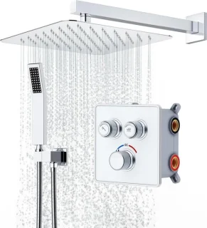 Douchesysteem inbouw met regendouche set, 30 cm hoofddouche, chroom