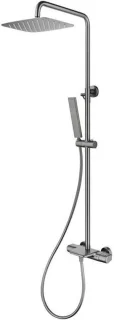 Douchesysteem luxe set thermostatisch 10x8 inch kop antracietgrijs
