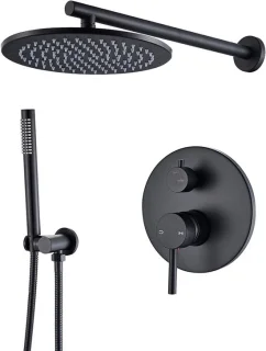 Douchesysteem mat zwart - regendouche set