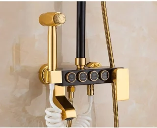 Douchesysteem messing regendoucheset handdouche vintage