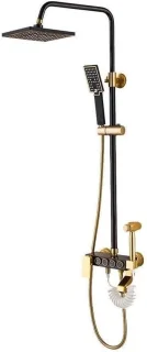 Douchesysteem messing regendoucheset handdouche vintage