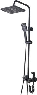 Douchesysteem messing regendoucheset mat zwart