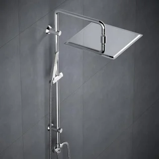 Douchesysteem met handdouche en regendouche, chroom