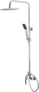 Douchesysteem met handdouche en regendouche, zilver