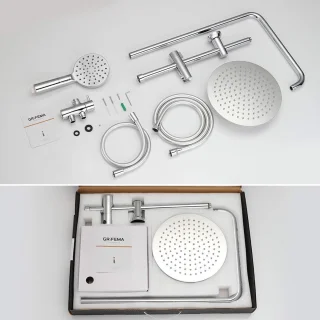 Douchesysteem met Hoofddouche en Handdouche Chroom Zilver
