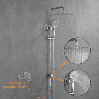 Douchesysteem met Hoofddouche en Handdouche Chroom Zilver
