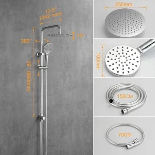 Douchesysteem met Hoofddouche en Handdouche Chroom Zilver