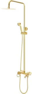 Douchesysteem met regendouche 20 cm goud