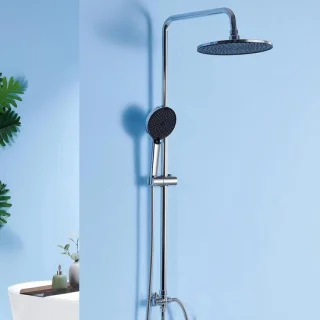 Douchesysteem met regendouche 25 cm kop chroom