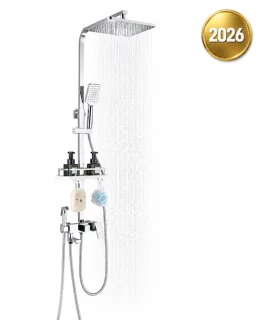 Douchesysteem met regendouche en handdouche - chroom