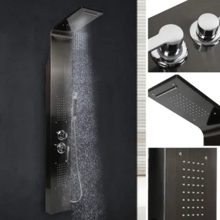 Douchesysteem met regendouche en handdouche - Geborsteld RVS