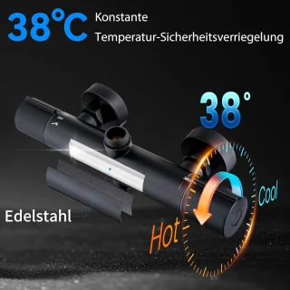 Douchesysteem met regendouche en waterfilter 25 cm zwart