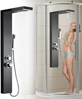 Douchesysteem met regendouche, vier functies instelbaar, 47 x 7 x 115 cm