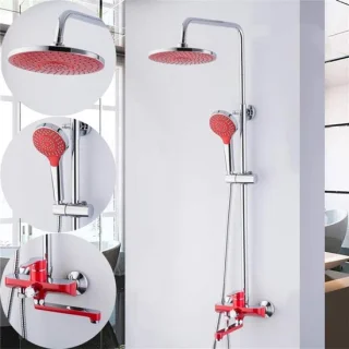Douchesysteem met regendouchekop 40 cm chroom