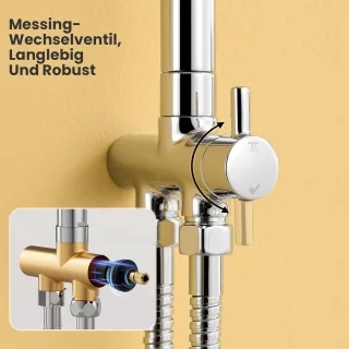 Douchesysteem met Regenhoofddouche - Badkamerset Douche - Verfrissende Douche - Boorvrije Montage - 250 mm Hoofddouche - Chroom