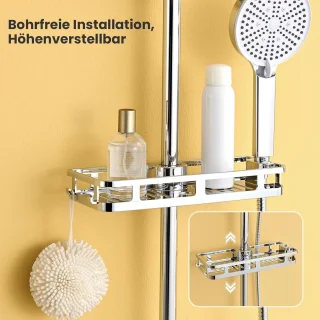 Douchesysteem met Regenhoofddouche - Badkamerset Douche - Verfrissende Douche - Boorvrije Montage - 250 mm Hoofddouche - Chroom
