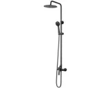 Douchesysteem met stang - hoofd- en handdouche - 25 cm kop - zwart