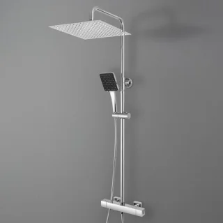 Douchesysteem met thermostaat - 30 cm regendouche - chroom