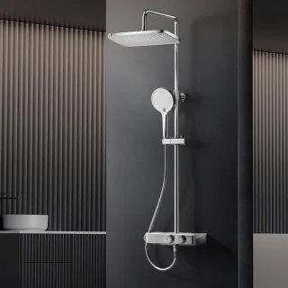 Douchesysteem met thermostaat - chroom