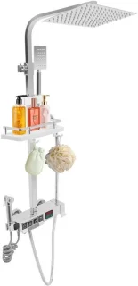 Douchesysteem met thermostaat – Douchezuil met massage – Zilver