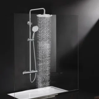 Douchesysteem met thermostaat en regendouche chroom