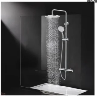 Douchesysteem met thermostaat in chroom