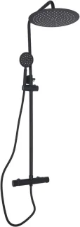 Douchesysteem met thermostaat regendouche set 30 cm hoofddouche zwart