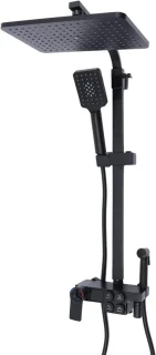 Douchesysteem met thermostaat regendouche set 80-120 cm zwart