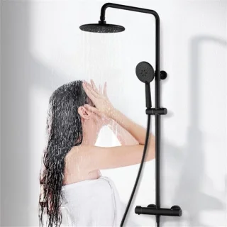 Douchesysteem met thermostaat regendouche set 829 x 35 cm zwart