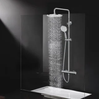 Douchesysteem met thermostaat regendouche set chroom