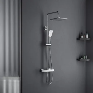 Douchesysteem met thermostaat regendouche set chroom
