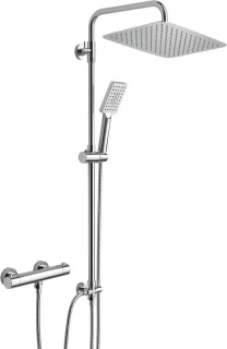 Douchesysteem met thermostaat - regendouche set - xxl douchekop - 35 x 25 cm - chroom