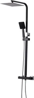 Douchesysteem met thermostaat - Regendoucheset 265 cm zwart