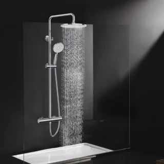 Douchesysteem Met Thermostaat Ronde Regendouche 25 cm Chroom