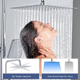 Douchesysteem met thermostaatkraan, regendouche en handdouche