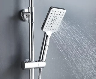 Douchesysteem met vierkante regendouche en handdouche