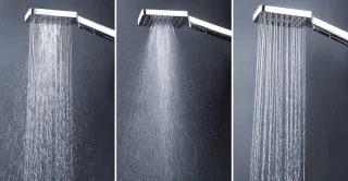 Douchesysteem met vierkante regendouche en handdouche