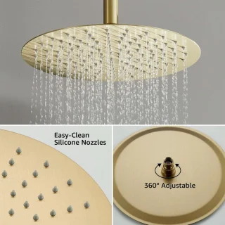 Douchesysteem plafondmontage regendouche set 305 cm douchekop champagne brons