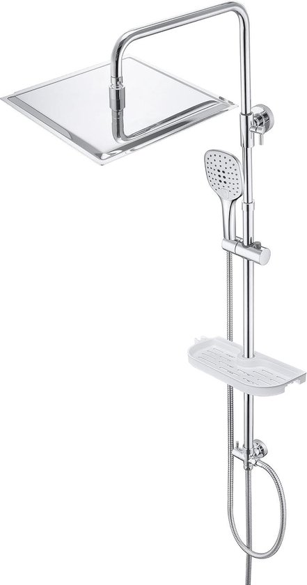 Douchesysteem Plank RVS Chroom 30x30cm Regendouche Zonder Kraan