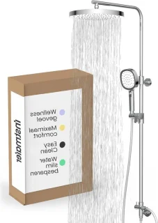 Douchesysteem regendouche chroom/wit