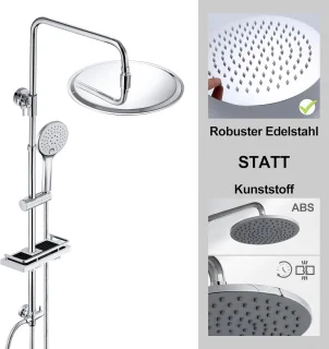 Douchesysteem Regendouche Ø25 cm RVS Chroom