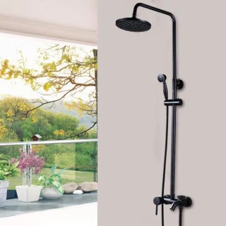 Douchesysteem regendouche set 8 inch zwart