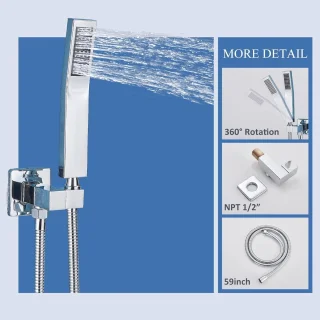 Douchesysteem regendouche set thermostatisch wandmontage gepolijst chroom