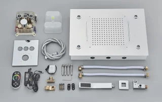 Douchesysteem regendouche set thermostatisch wandmontage gepolijst chroom