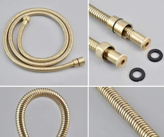 Douchesysteem regendouchekraan set verborgen plafondmontage 20-30 cm geborsteld goud