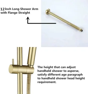 Douchesysteem regendouchekraan set verborgen plafondmontage 20-30 cm geborsteld goud