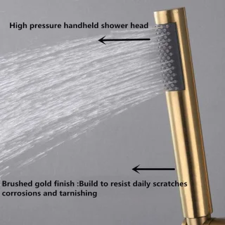 Douchesysteem regendouchekraan set verborgen plafondmontage 20-30 cm geborsteld goud