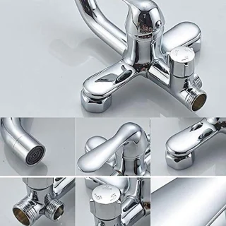 Douchesysteem RVS regendouche set vintage design zilver