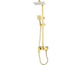 Douchesysteem set met regendouche, 20 x 20 cm, goud